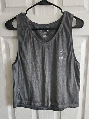 Roxy Women's Gray Sleeveless V-Neck Tank